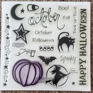 Close To My Heart October Word Puzzle D1311 Acrylic Stamp Set